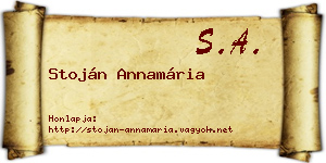 Stoján Annamária névjegykártya